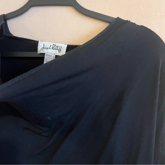 Joseph Ribkoff VTG Black Draped Front Top 3/4 Sleeves size 8 Made in USA - Picture 12 of 13